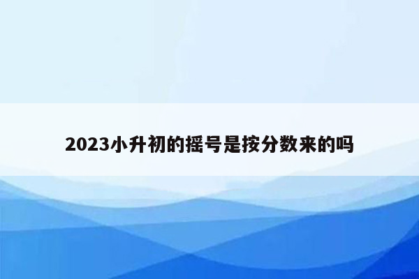 2023小升初的摇号是按分数来的吗