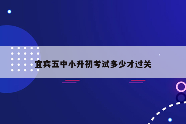 宜宾五中小升初考试多少才过关