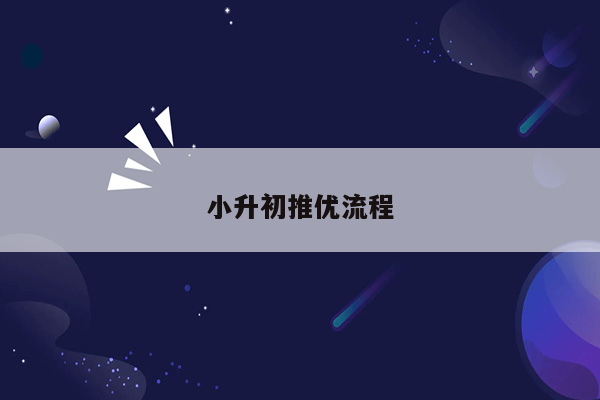 小升初推优流程