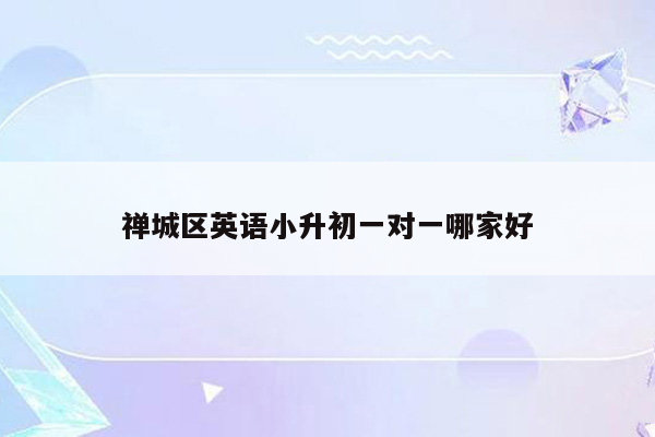 禅城区英语小升初一对一哪家好