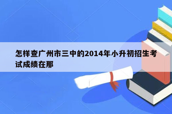 怎样查广州市三中的2014年小升初招生考试成绩在那