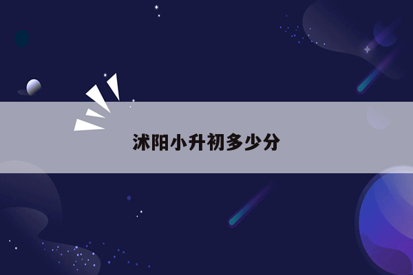 沭阳小升初多少分