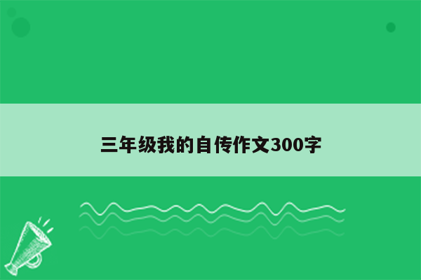 三年级我的自传作文300字