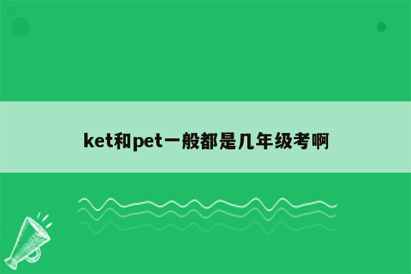 ket和pet一般都是几年级考啊