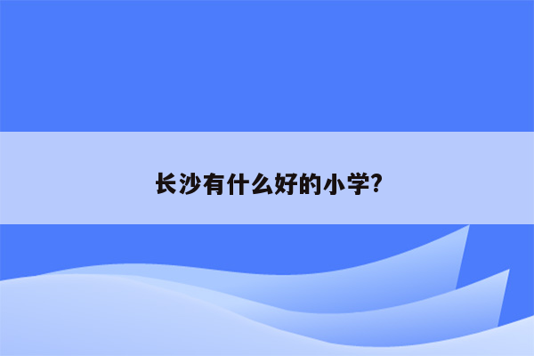 长沙有什么好的小学?