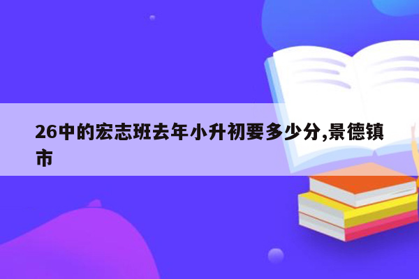 26中的宏志班去年小升初要多少分,景德镇市