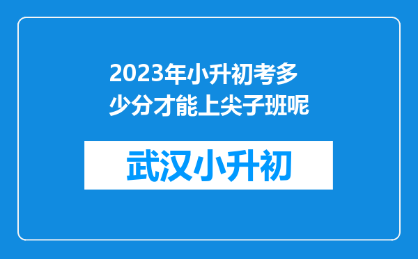 2023年小升初考多少分才能上尖子班呢