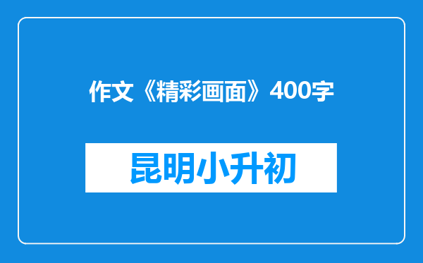 作文《精彩画面》400字