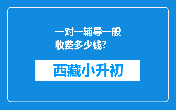 一对一辅导一般收费多少钱?