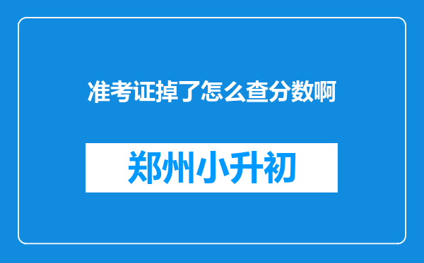 准考证掉了怎么查分数啊