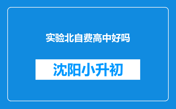 实验北自费高中好吗