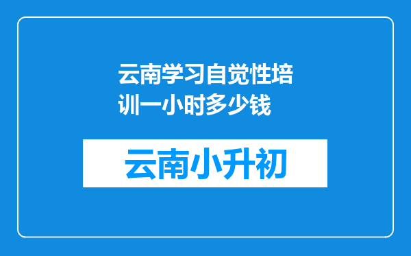 云南学习自觉性培训一小时多少钱