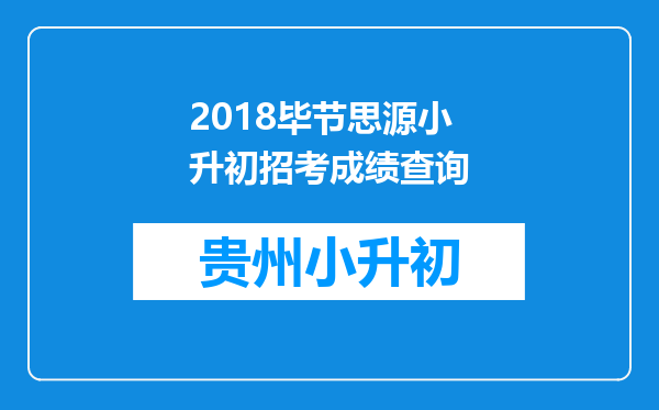 2018毕节思源小升初招考成绩查询