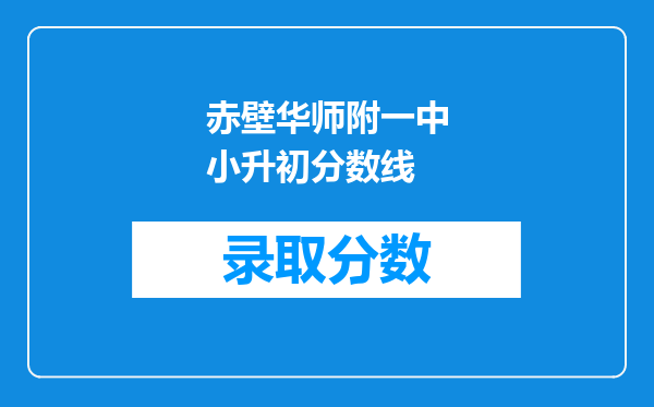 赤壁华师附一中小升初分数线