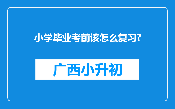 小学毕业考前该怎么复习?