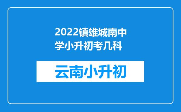 2022镇雄城南中学小升初考几科