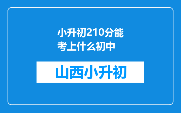 小升初210分能考上什么初中