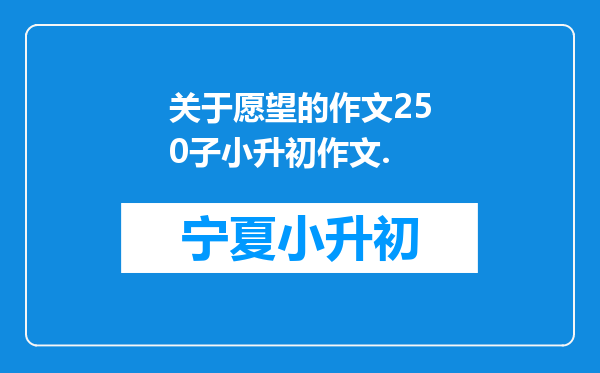 关于愿望的作文250子小升初作文.