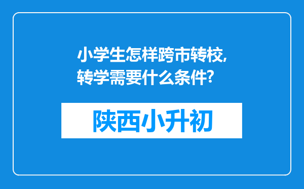 小学生怎样跨市转校,转学需要什么条件?