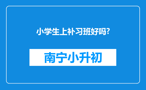 小学生上补习班好吗?