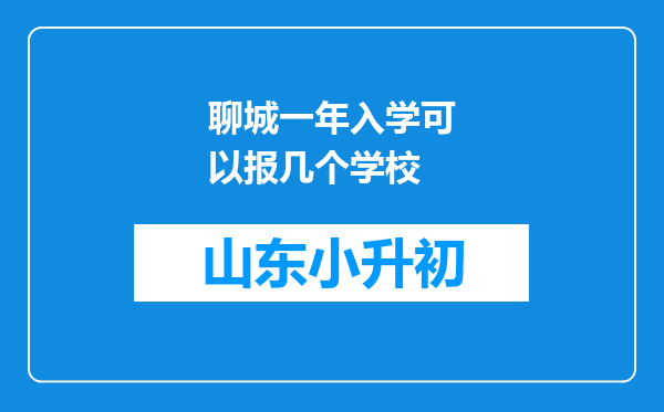 聊城一年入学可以报几个学校