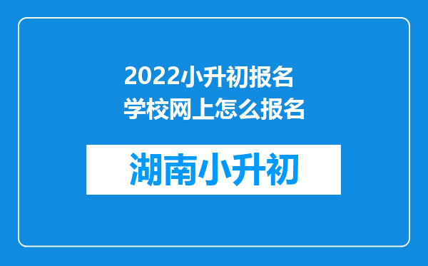 2022小升初报名学校网上怎么报名