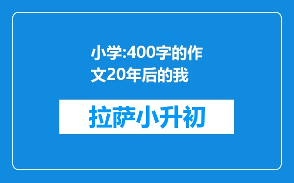 小学:400字的作文20年后的我