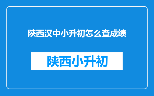 陕西汉中小升初怎么查成绩