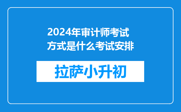 2024年审计师考试方式是什么考试安排