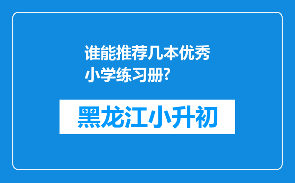 谁能推荐几本优秀小学练习册?