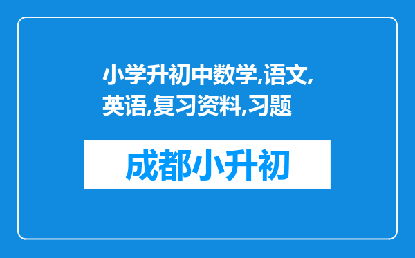 小学升初中数学,语文,英语,复习资料,习题