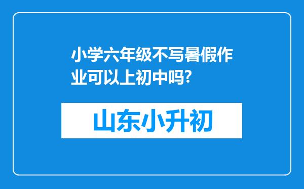 小学六年级不写暑假作业可以上初中吗?