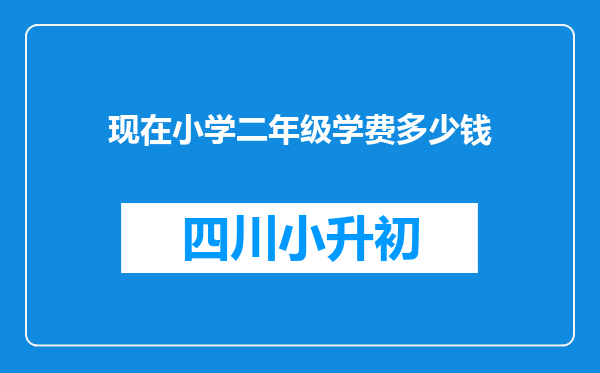 现在小学二年级学费多少钱