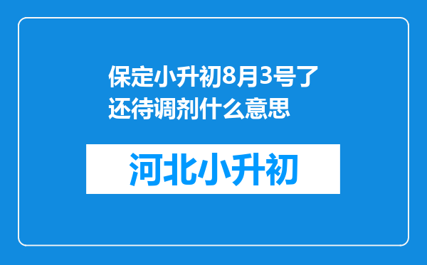 保定小升初8月3号了还待调剂什么意思