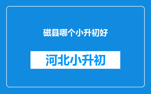 磁县哪个小升初好