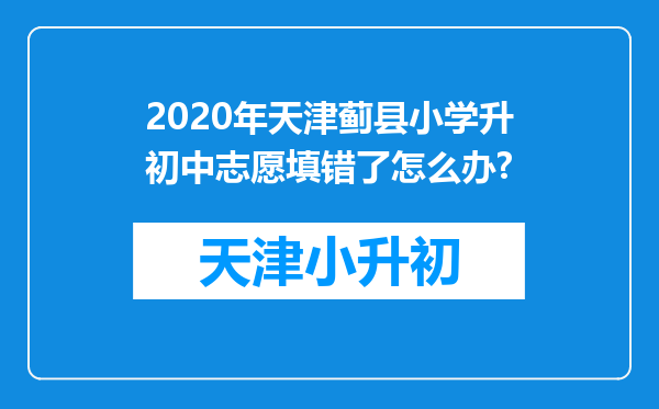 2020年天津蓟县小学升初中志愿填错了怎么办?