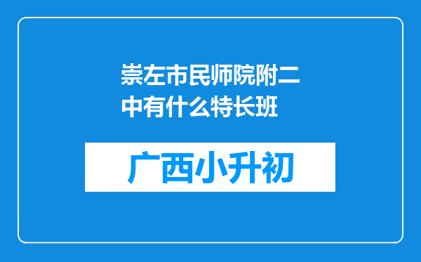 崇左市民师院附二中有什么特长班