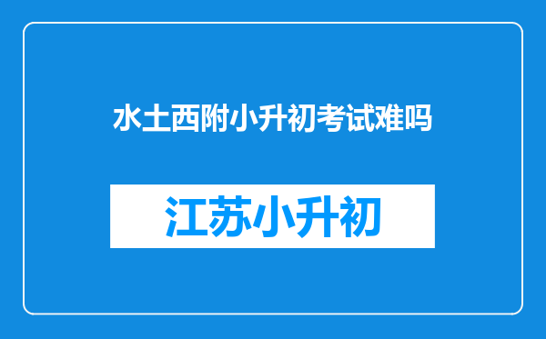 水土西附小升初考试难吗