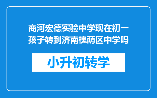 商河宏德实验中学现在初一孩子转到济南槐荫区中学吗