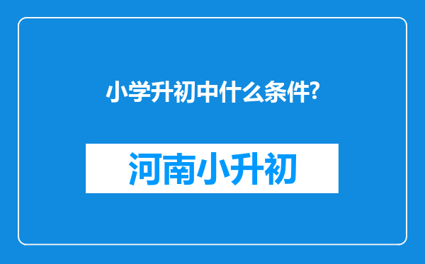 小学升初中什么条件?