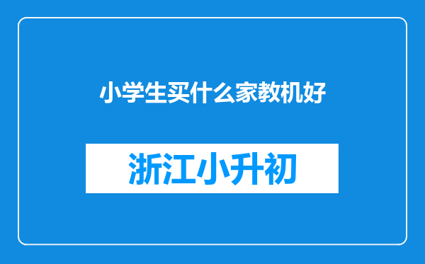 小学生买什么家教机好
