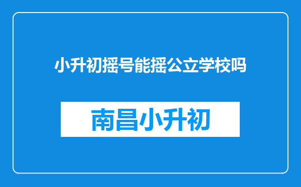 小升初摇号能摇公立学校吗