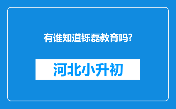 有谁知道铄磊教育吗?