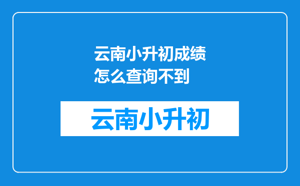 云南小升初成绩怎么查询不到