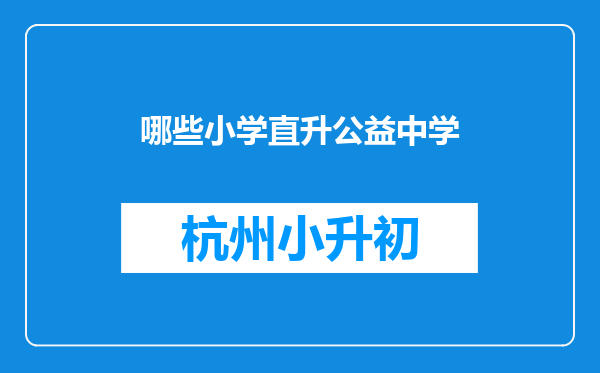 哪些小学直升公益中学