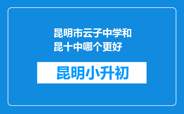 昆明市云子中学和昆十中哪个更好