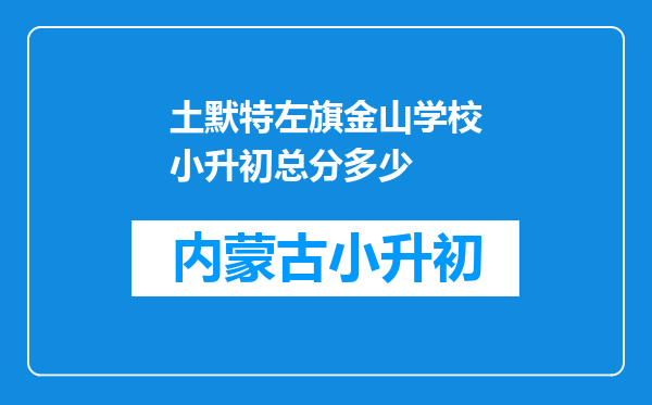 土默特左旗金山学校小升初总分多少