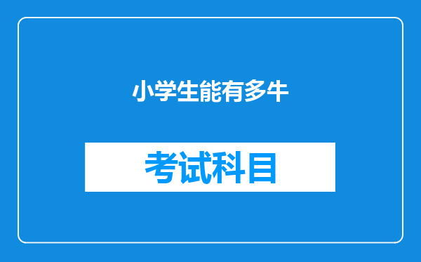 小学生能有多牛