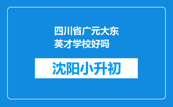 四川省广元大东英才学校好吗