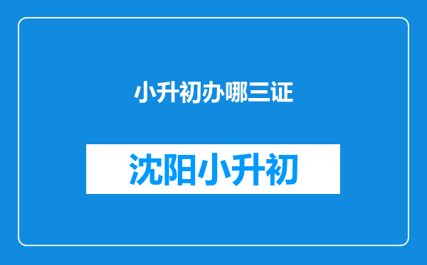 小升初办哪三证